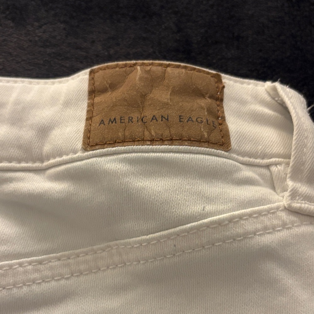 American Eagle Outfitters White Distressed Skinny Jeans SZ 8 - Picture 4 of 11